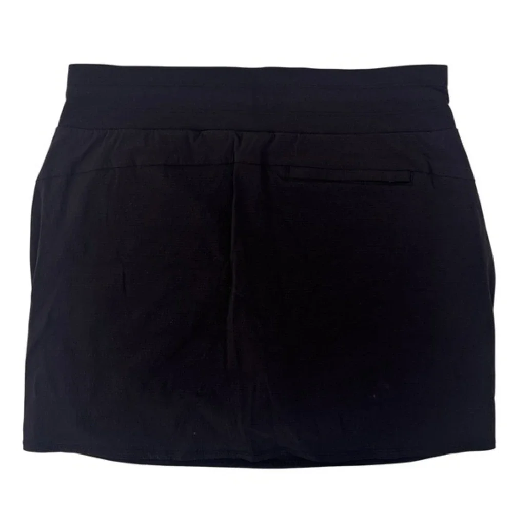 ATHLETA Womens Activewear‎ Skirt Skort Black Sz 10 Pockets Drawstring Athleisure